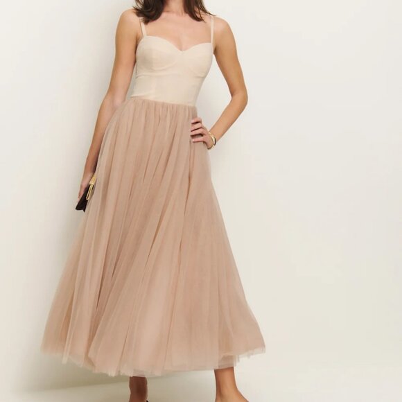 Reformation Dresses & Skirts - Reformation Esmarie Dress size 4 in Prosecco with Biscotti NWT